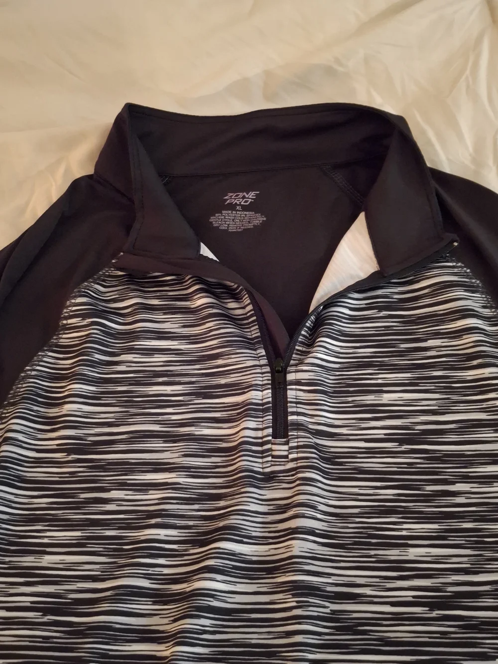 Zone Pro Black & Gray Space-Dye Quarter Zip Pullover